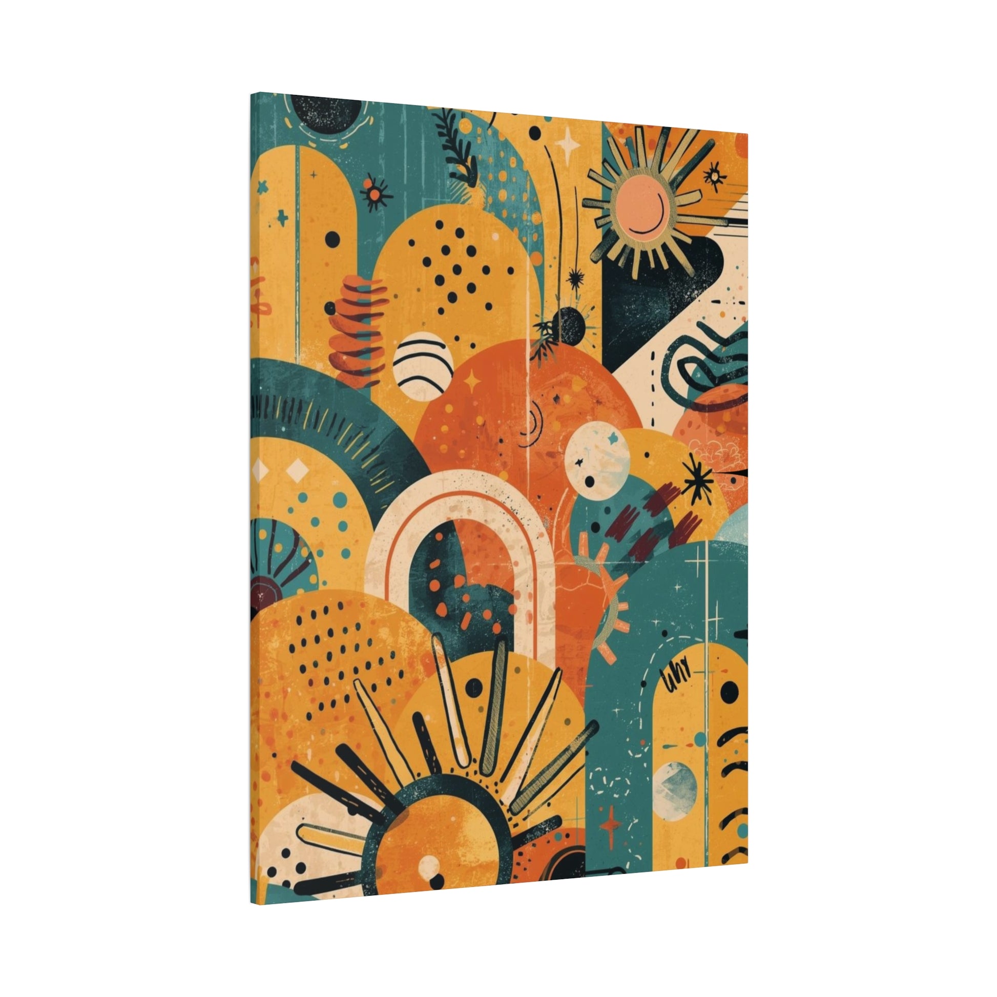 Dopamine Fun Abstract Retro Sunset Collage Canvas - You're My Kind of Weird