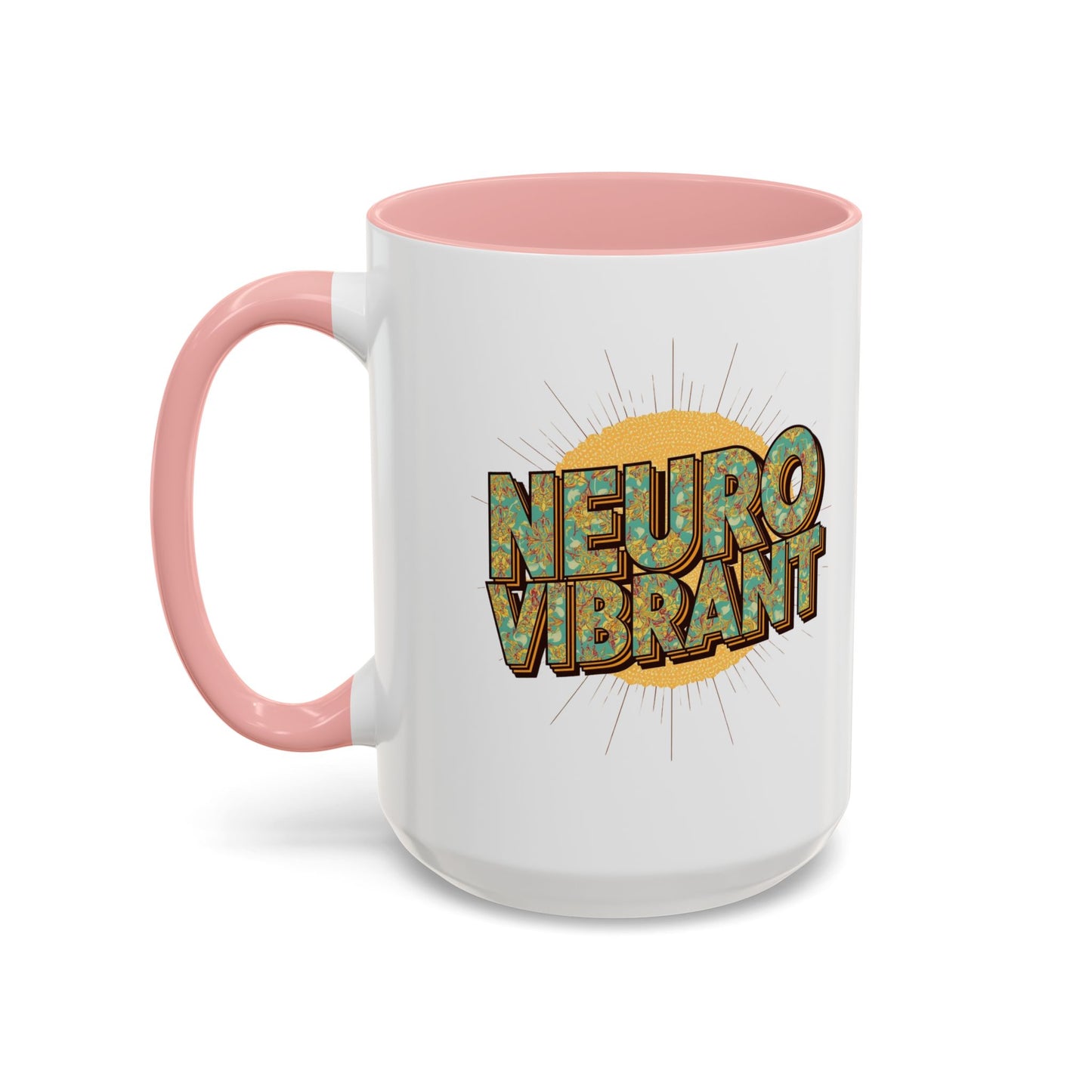 Neuro Vibrant Coffee Mug — Colorful Sunburst Accent Mug (15oz) - You're My Kind of Weird