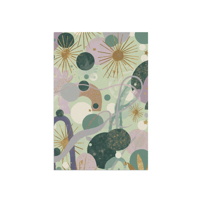 Dopamine Abstract Botanical Pattern Garden Flag | Mid Century Floral House Banner - You're My Kind of Weird
