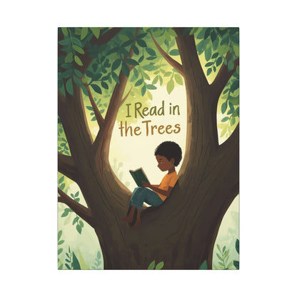 I read in the Trees Canvas Art | Reading Decor for Book Lovers, Wall Art for Kids, Unique Gift for Readers, Educational Wall Decor, Literary Gift - You're My Kind of Weird