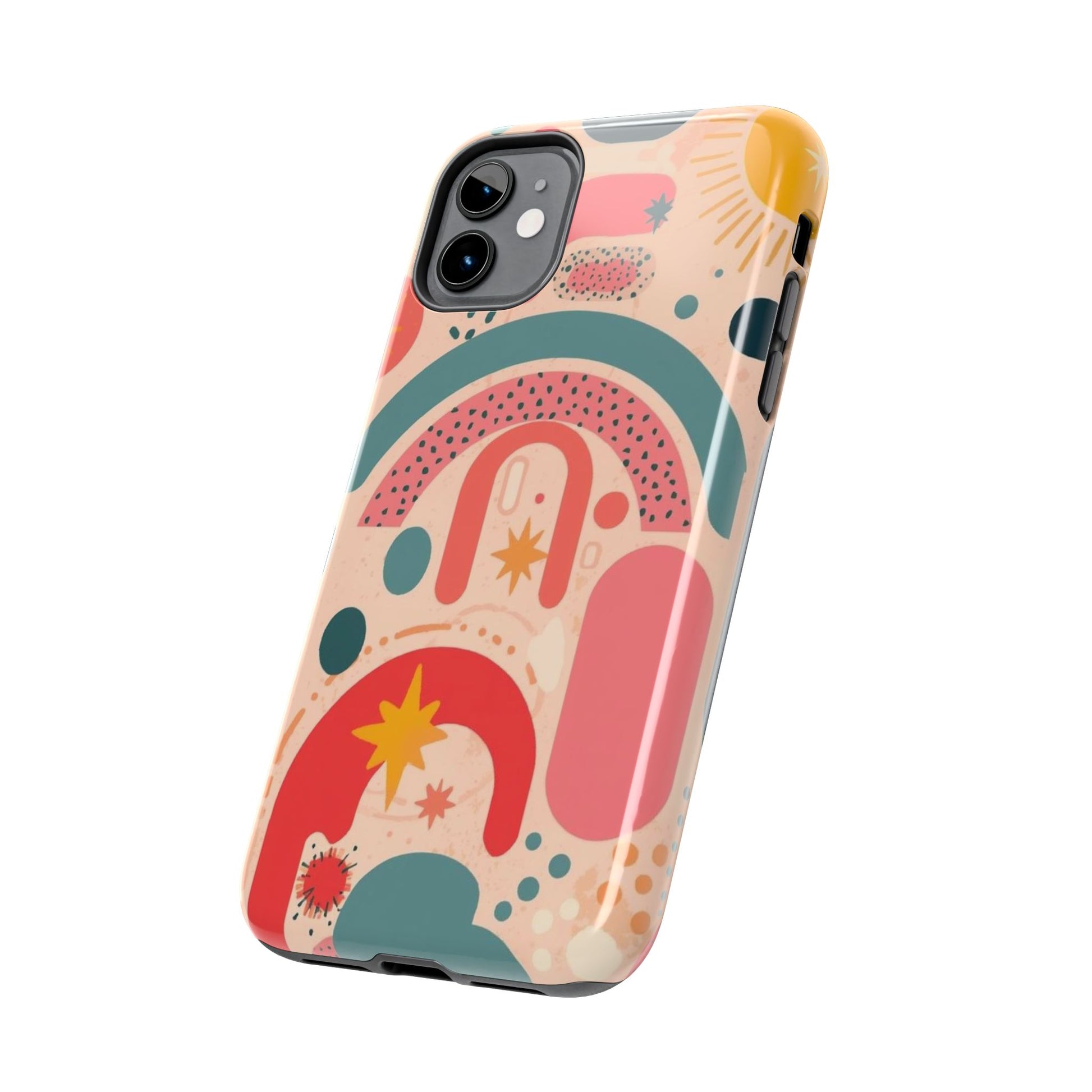 Dopamine Blast Retro Rainbow Pattern i - Phone Case | Abstract Boho Sun Design - You're My Kind of Weird