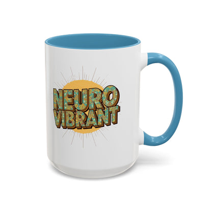 Neuro Vibrant Coffee Mug — Colorful Sunburst Accent Mug (15oz) - You're My Kind of Weird
