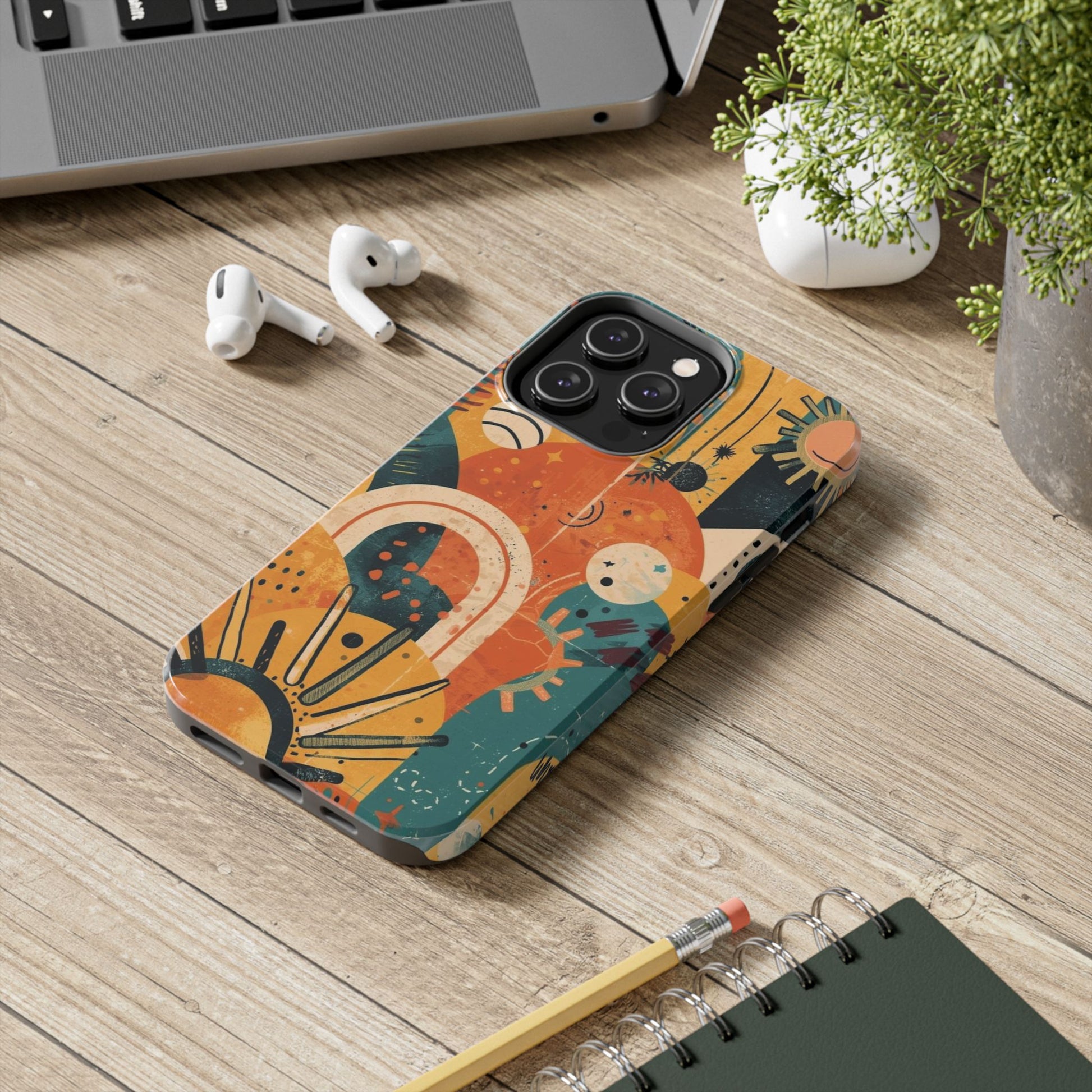 Dopamine Abstract Retro Sun and Moon iPhone Case | Tough Phone Cases - You're My Kind of Weird