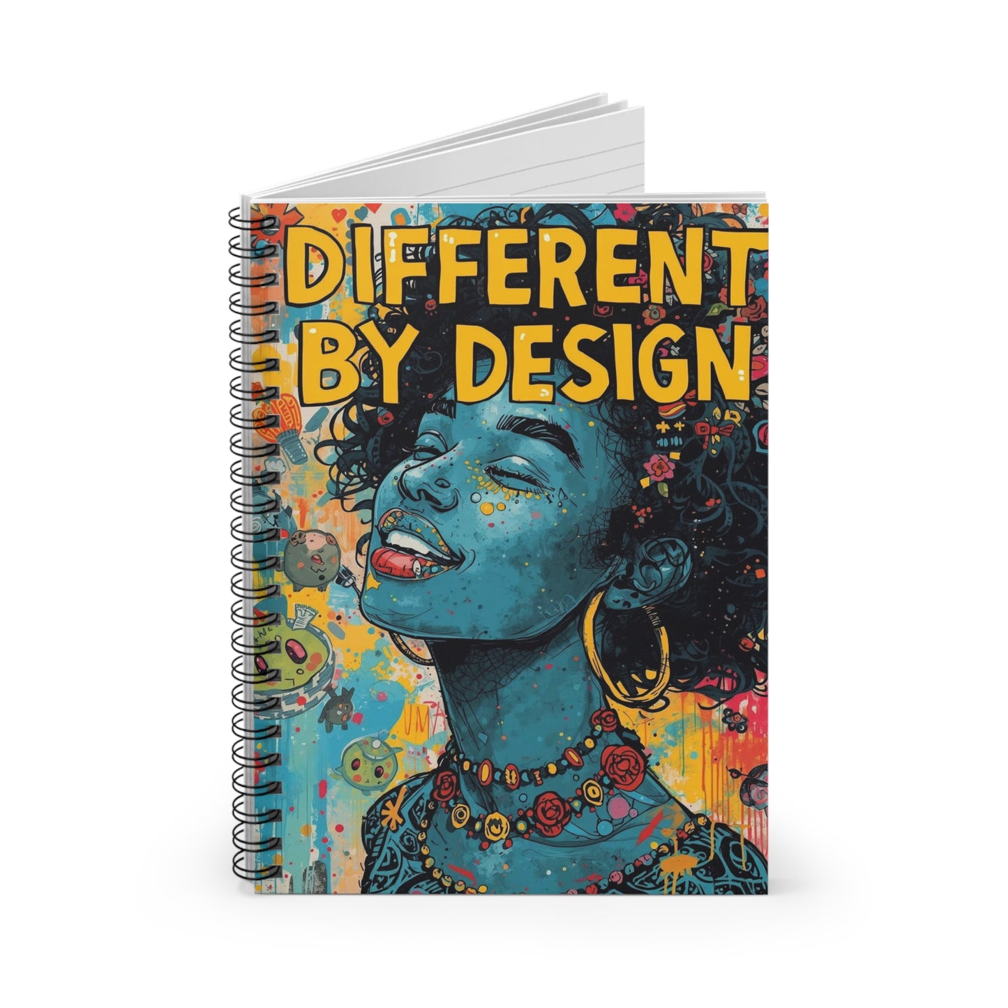 Artistic Spiral Notebook - Different by Design, Colorful Journal, Inspirational Note Book, Gift for Artists, Unique Stationery