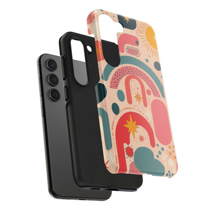 Dopamine Burst Abstract Rainbow Pattern Samsung Phone Case | Retro Sunburst Tough Case - You're My Kind of Weird