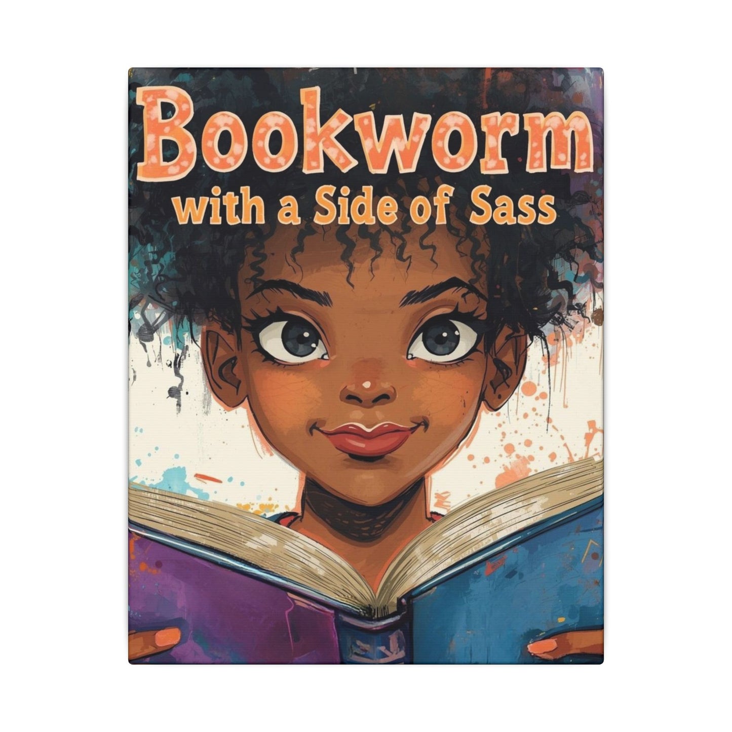 Bookworm Canvas Art | Reading Decor for Book Lovers, Wall Art for Kids, Unique Gift for Readers, Educational Wall Decor, Literary Gift