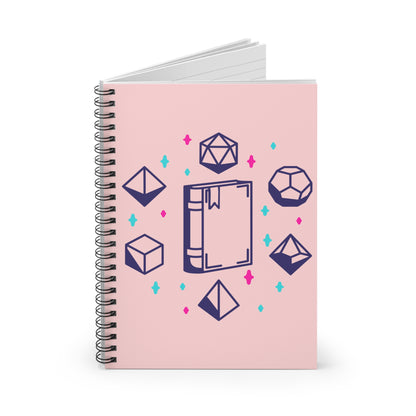 Personalized DnD Spiral Notebook | Dragon Monogram Journal | Pink Spellbook Dice Notebook | Custom Name D&D Notes - You're My Kind of Weird