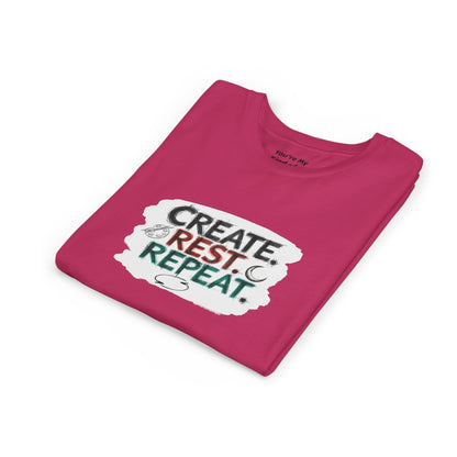 Create. Rest. Repeat. Kids Kwanzaa Shirt | Youth Creativity Tee | Uplifting Holiday Gift for Young Dreamers - You're My Kind of Weird