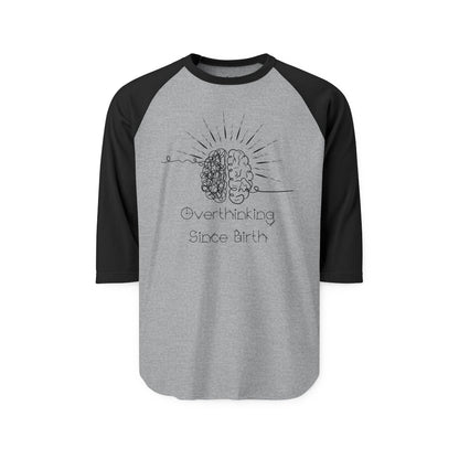 Unisex Overthinking Raglan Shirt, Trendy Casual Tee, Brain Art Shirt, Gift for Friends, Unique Birthday Present, Relaxed Style
