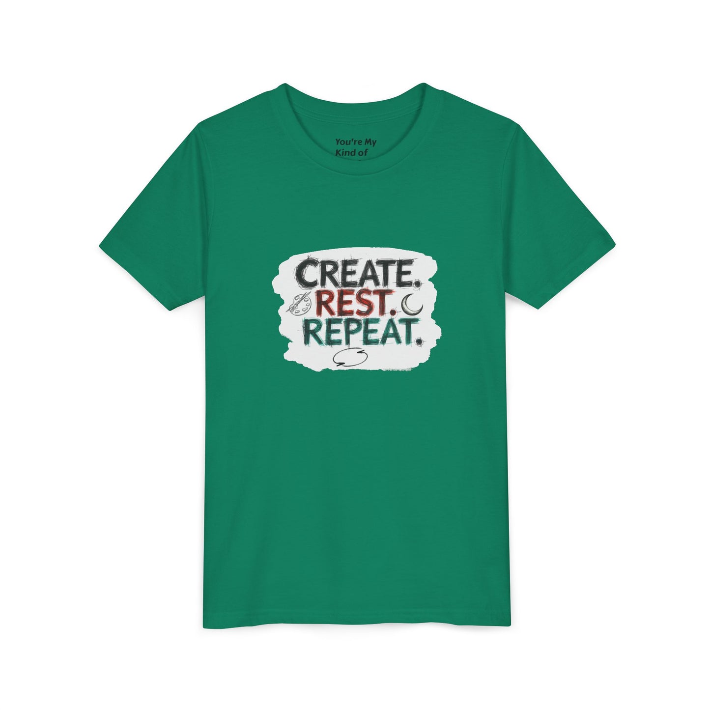 Create. Rest. Repeat. Kids Kwanzaa Shirt | Youth Creativity Tee | Uplifting Holiday Gift for Young Dreamers - You're My Kind of Weird