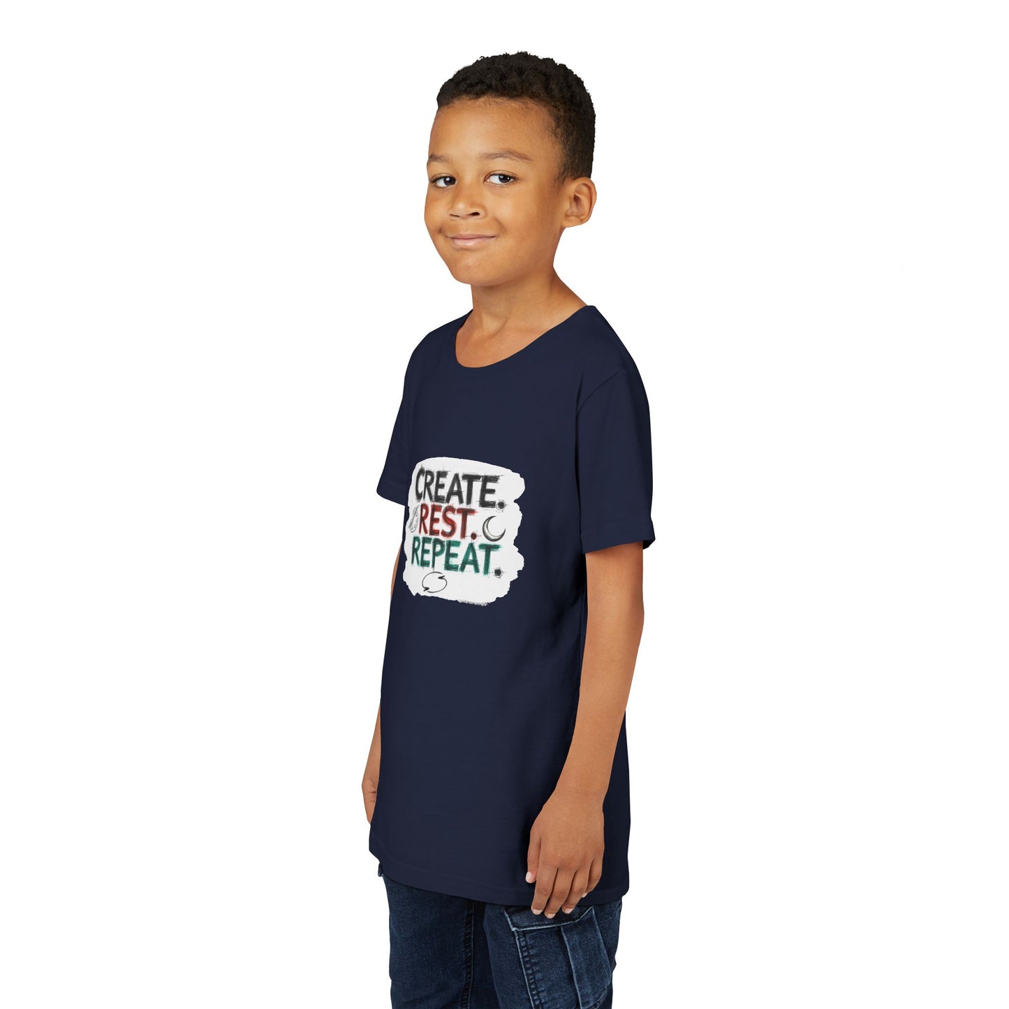 Create. Rest. Repeat. Kids Kwanzaa Shirt | Youth Creativity Tee | Uplifting Holiday Gift for Young Dreamers - You're My Kind of Weird