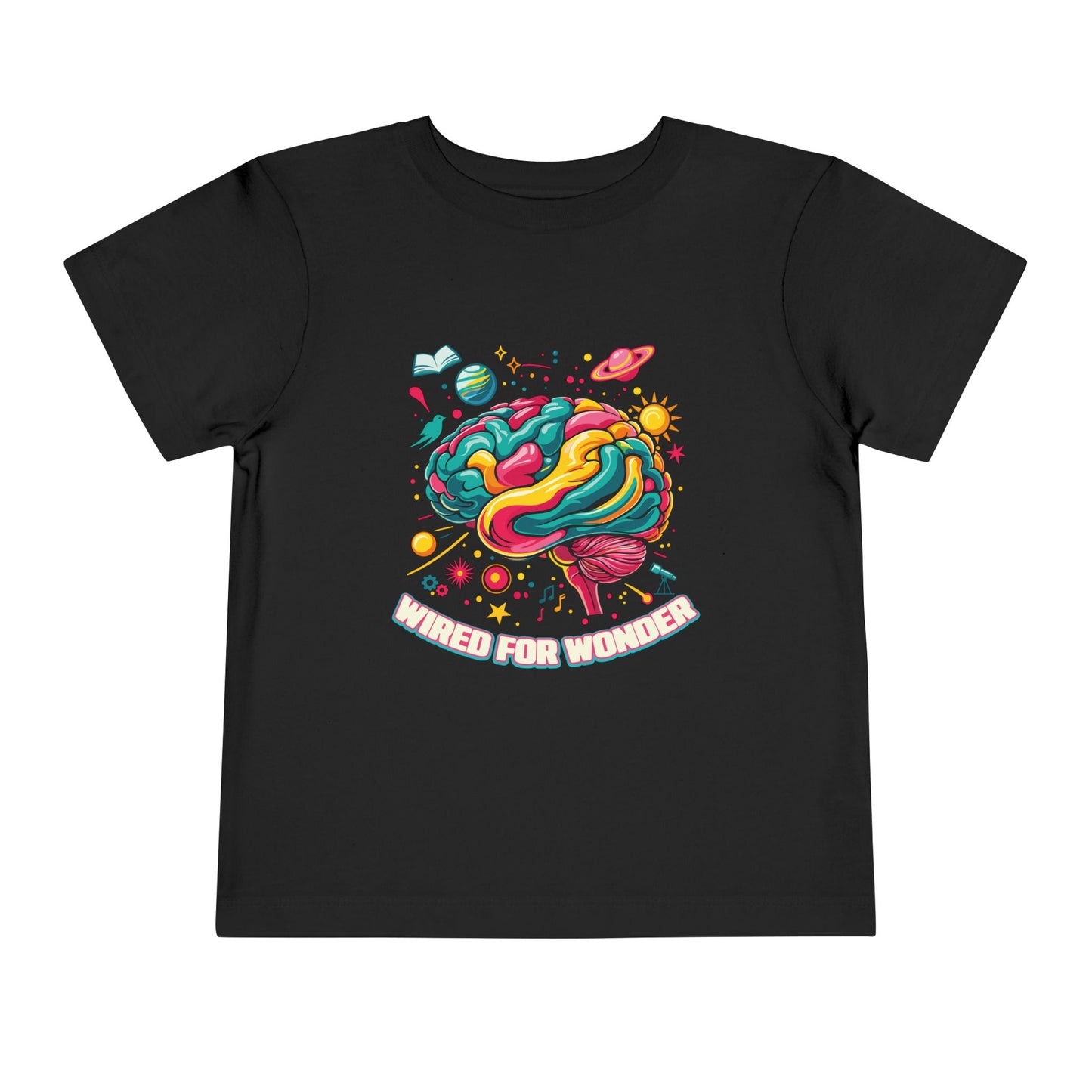 Toddler Tee — 'Wired for Wonder' Colorful Brain Space Graphic - You're My Kind of Weird
