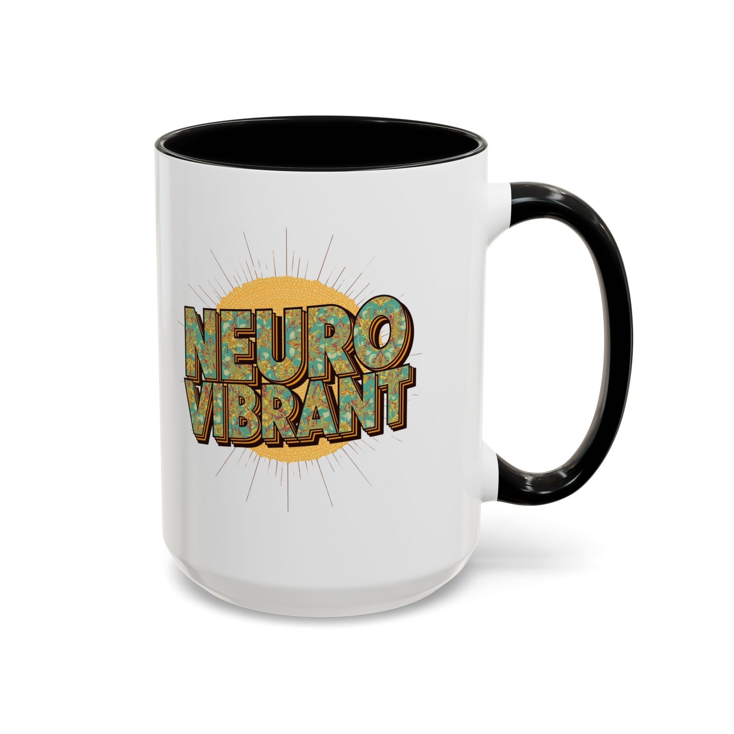 Neuro Vibrant Coffee Mug — Colorful Sunburst Accent Mug (15oz) - You're My Kind of Weird