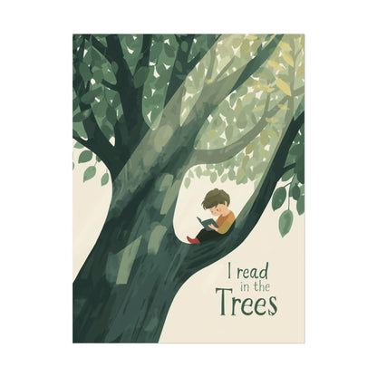 I read in the Trees Poster, Literary Decor, Book Lover Gift, Quirky Wall Art, Reader's Inspiration, Fun Home Decor