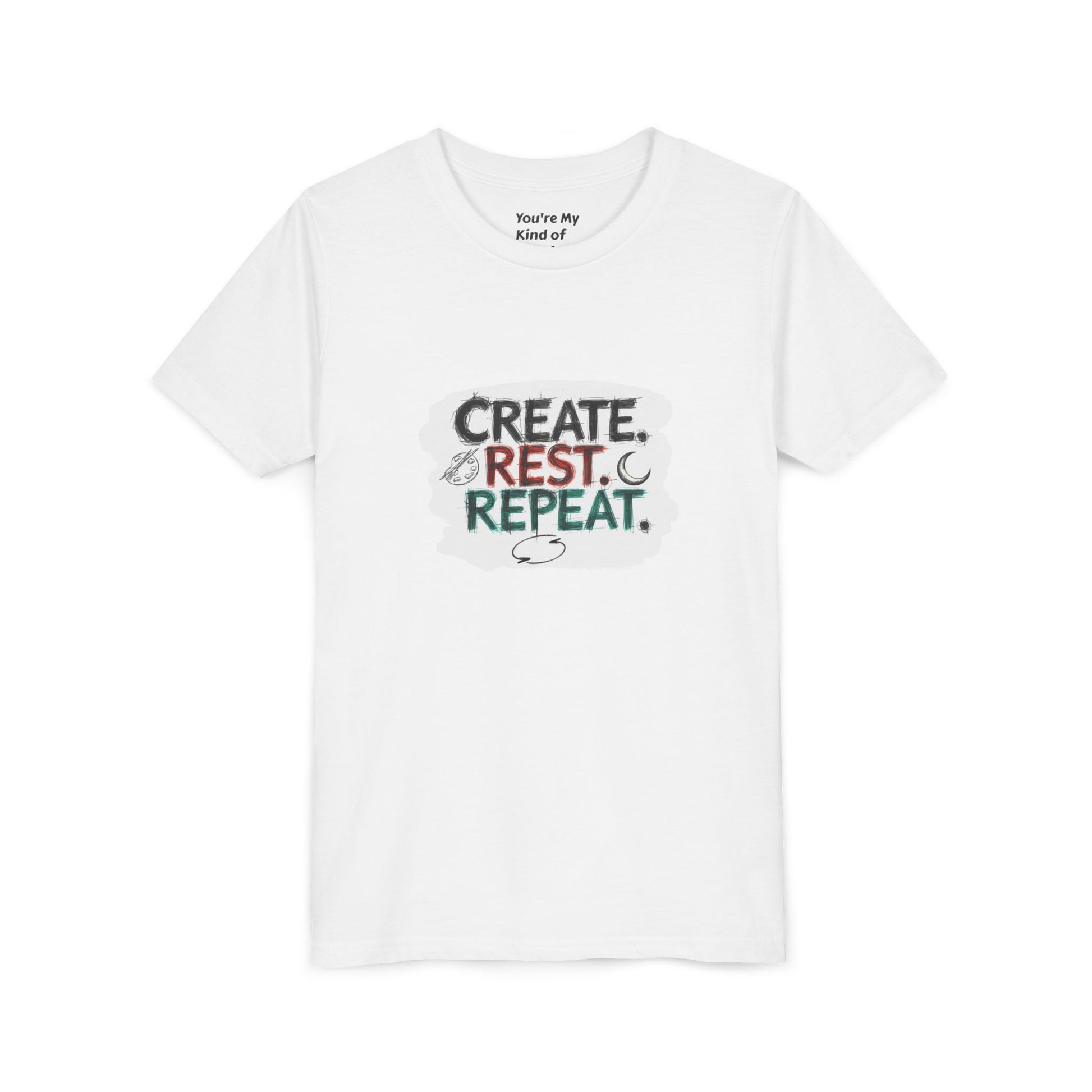 Create. Rest. Repeat. Kids Kwanzaa Shirt | Youth Creativity Tee | Uplifting Holiday Gift for Young Dreamers - You're My Kind of Weird