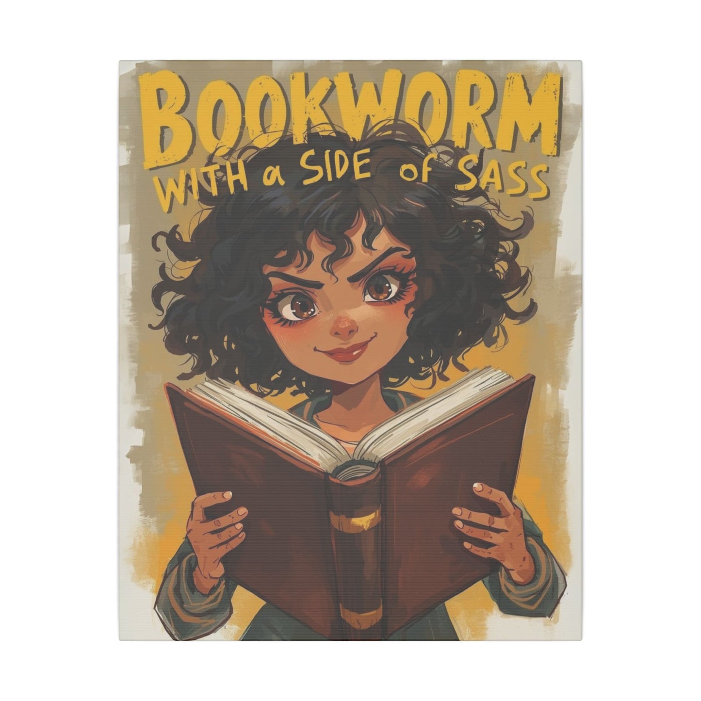 Bookworm Canvas Art | Reading Decor for Book Lovers, Wall Art for Kids, Unique Gift for Readers, Educational Wall Decor, Literary Gift