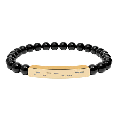 Autism Morse Code Bracelet | Minimalist Neurodiverse Jewelry | Natural Stone Beaded Bracelet - You're My Kind of Weird