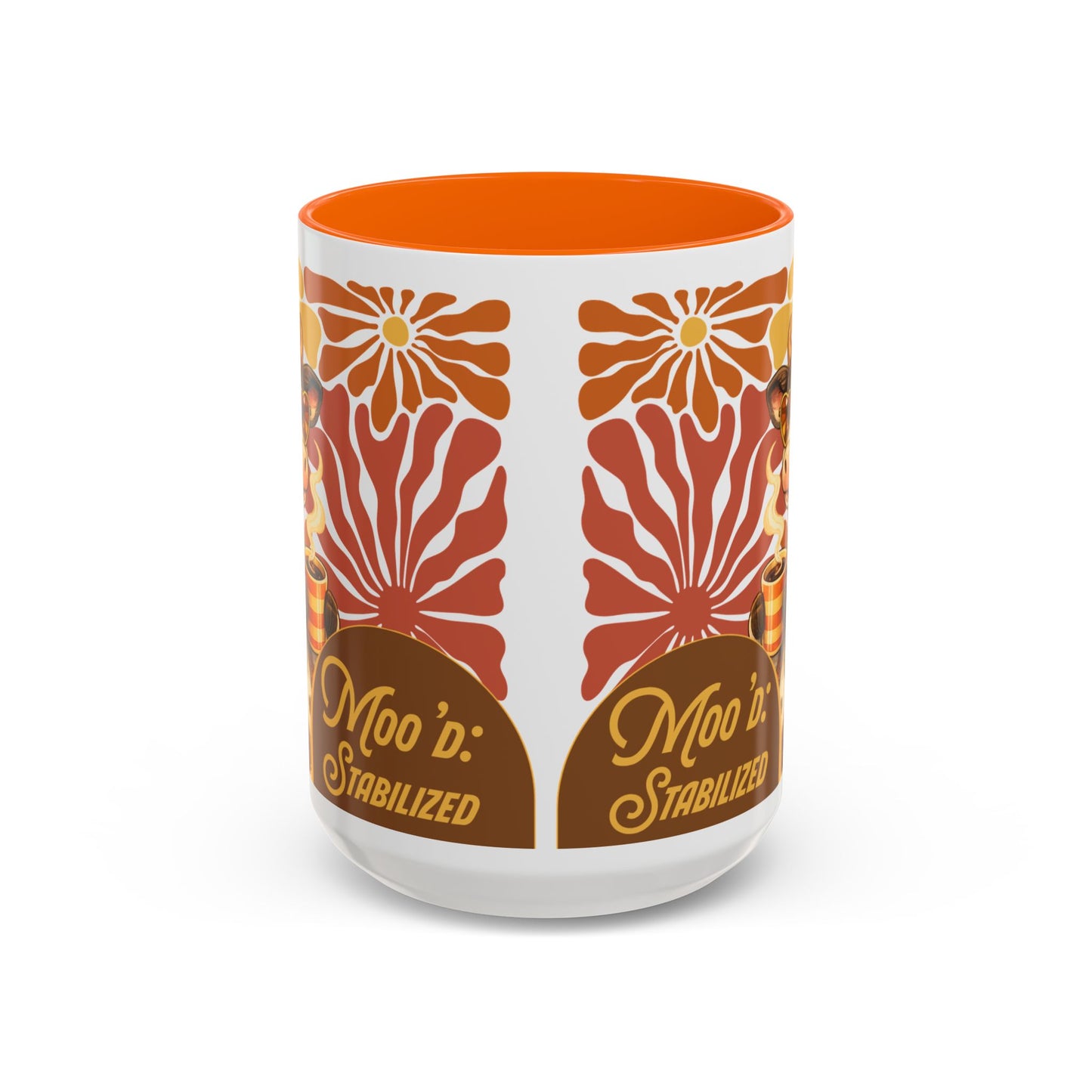 "Moo'd: Stabilized" Hippie Cow Accent Mug (15oz) - You're My Kind of Weird