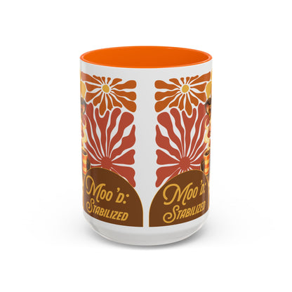 "Moo'd: Stabilized" Hippie Cow Accent Mug (15oz) - You're My Kind of Weird