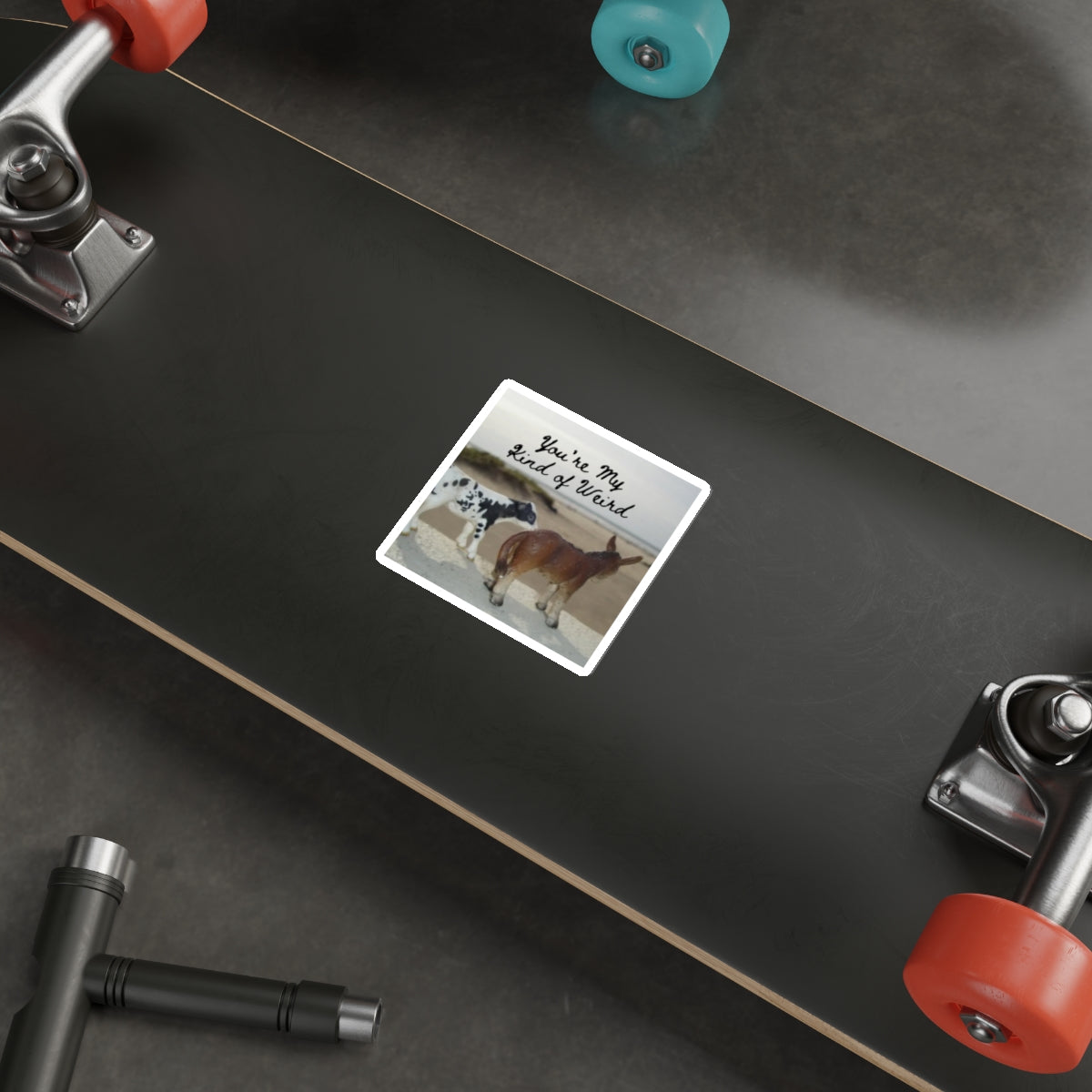 You’re My Kind of Weird’ Die Cut Sticker – Cow & Donkey Vinyl Decal for Laptops, Water Bottles