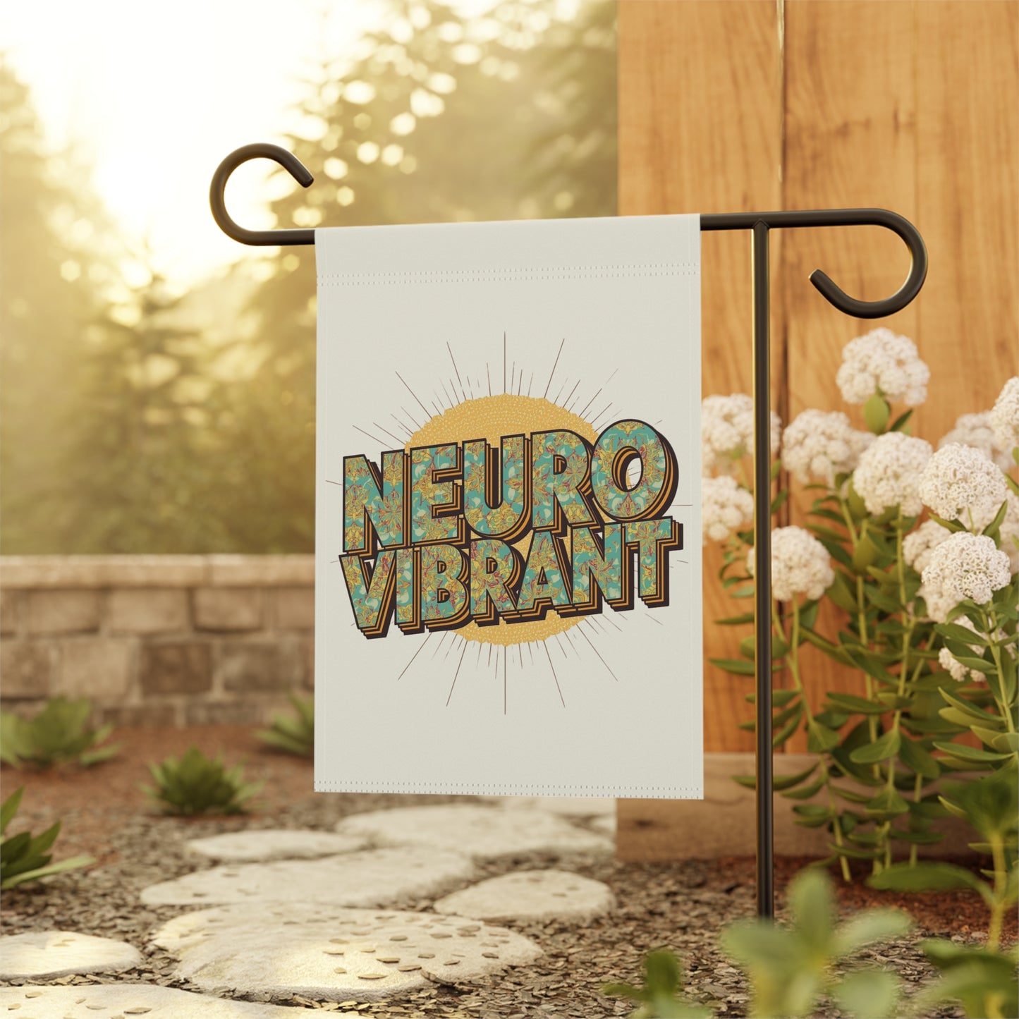 Garden Flag — "Neuro Vibrant" Retro Sun Decorative Banner - You're My Kind of Weird