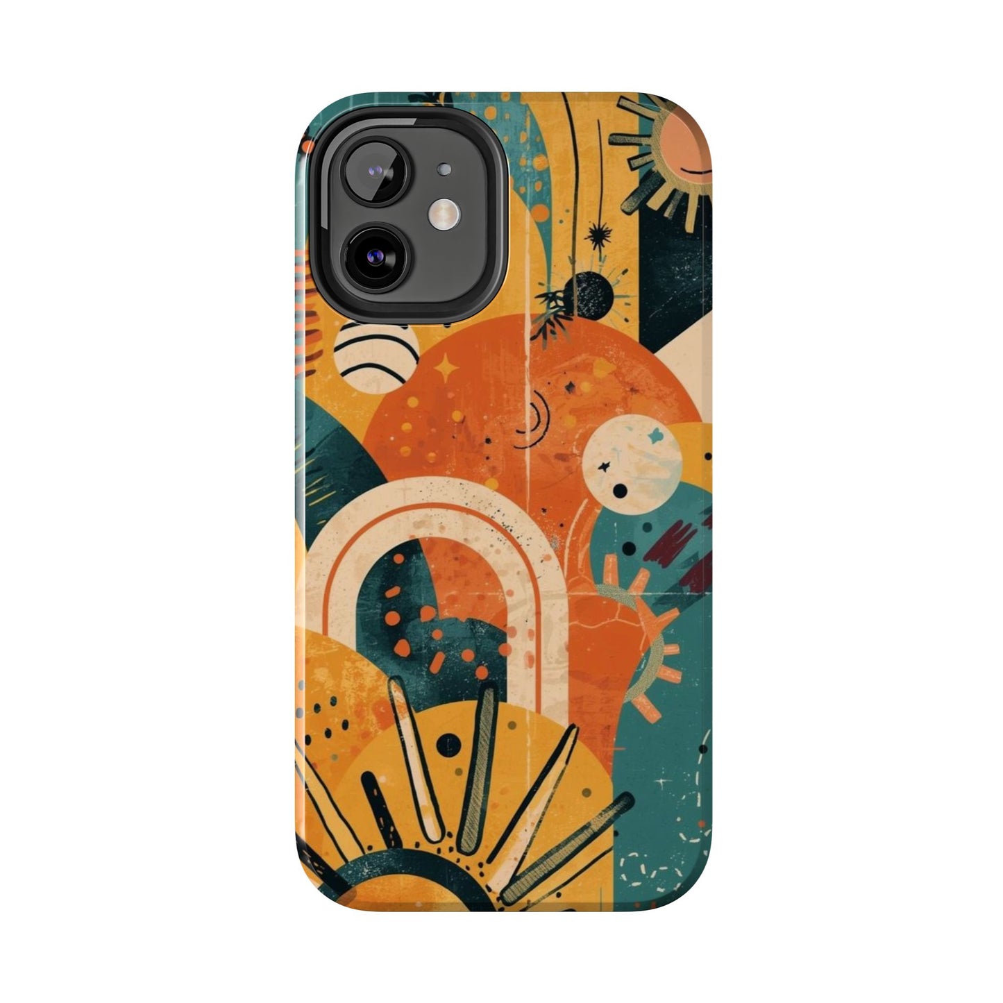 Dopamine Abstract Retro Sun and Moon iPhone Case | Tough Phone Cases - You're My Kind of Weird