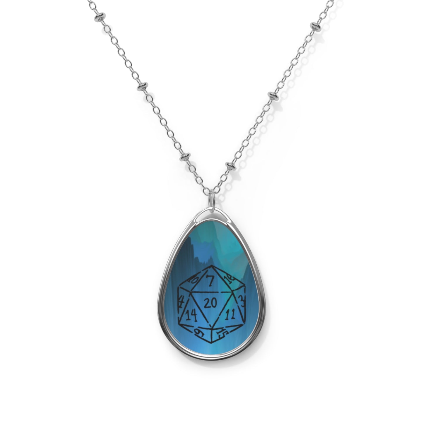 D20 Dice Necklace for Gamers Teardrop Dungeons & Dragons Pendant - You're My Kind of Weird