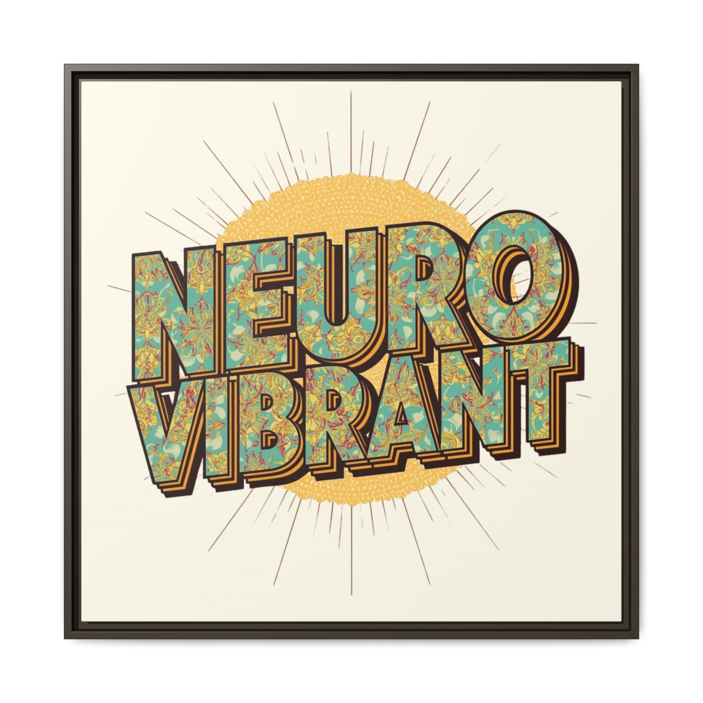 Neuro Vibrant Framed Canvas Art — Colorful Retro Wall Print - You're My Kind of Weird