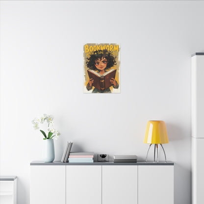 Bookworm Canvas Art | Reading Decor for Book Lovers, Wall Art for Kids, Unique Gift for Readers, Educational Wall Decor, Literary Gift