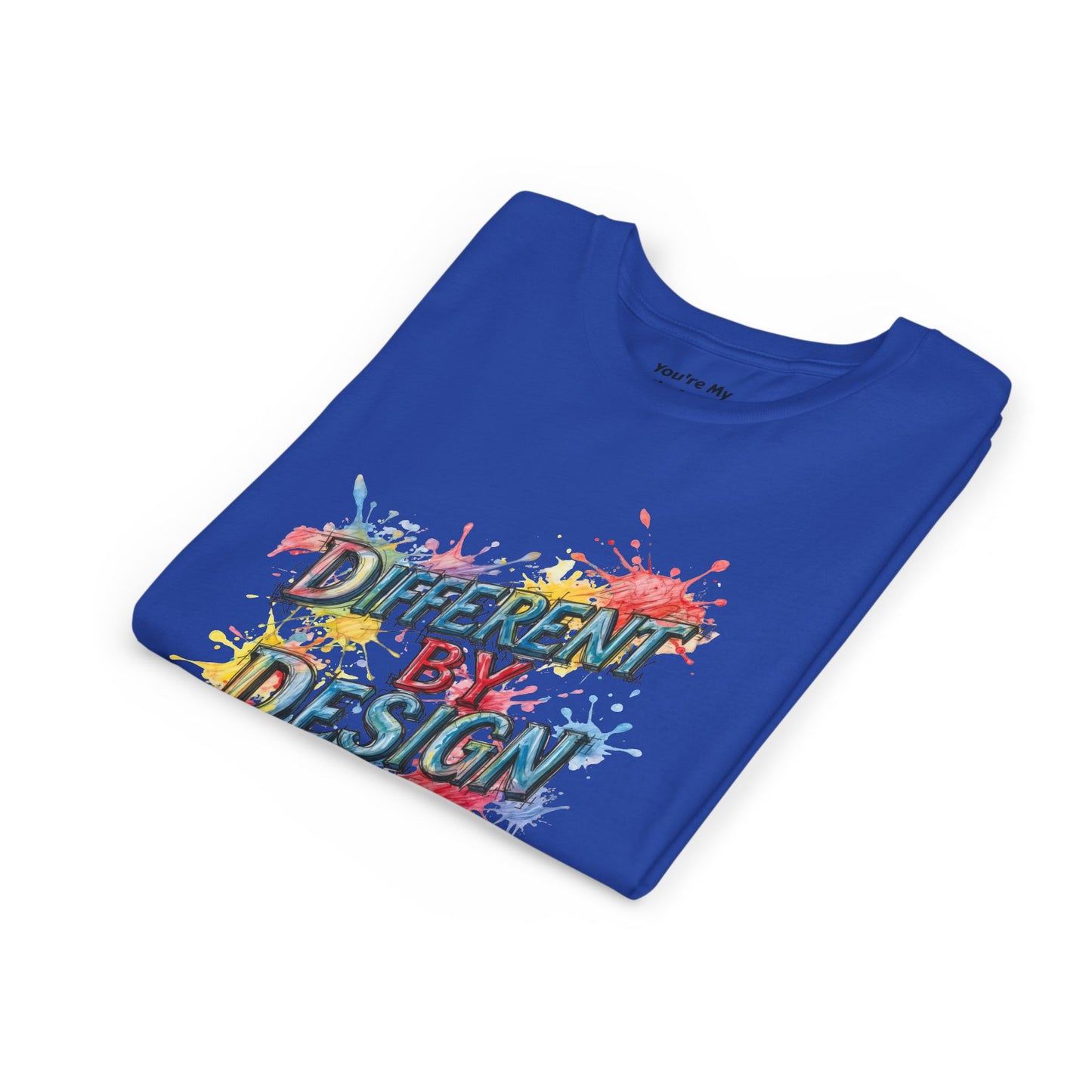 Different by Design Youth Tee - Colorful Graphic Shirt for Kids, Unique Style, Birthday Gift, Fun School Wear, Creative Expression