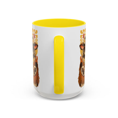 "Moo'd: Stabilized" Hippie Cow Accent Mug (15oz) - You're My Kind of Weird