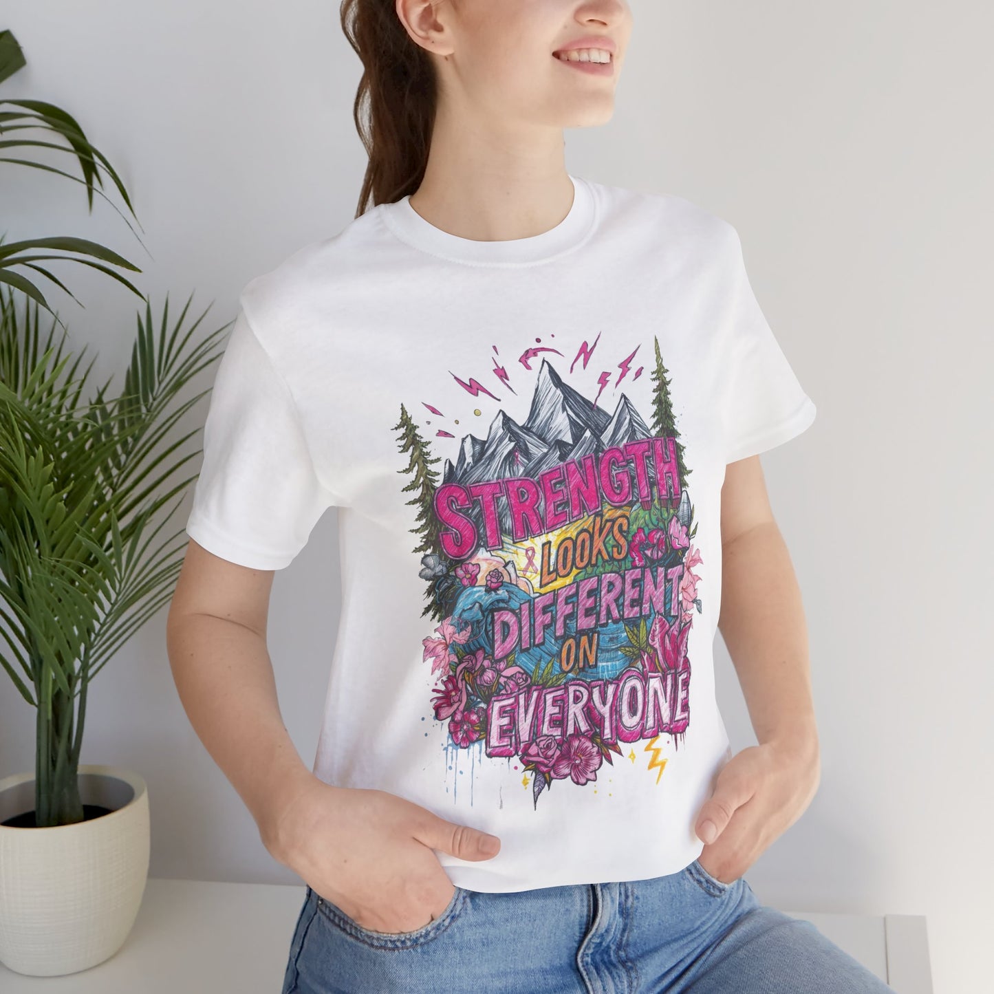 Strength Looks Different Mountainscape Unisex Shirt - You're My Kind of Weird T-Shirt