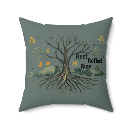 Solstice Nature - Inspired Decorative Pillow, Rest Reflect Rise Cushion - You're My Kind of Weird