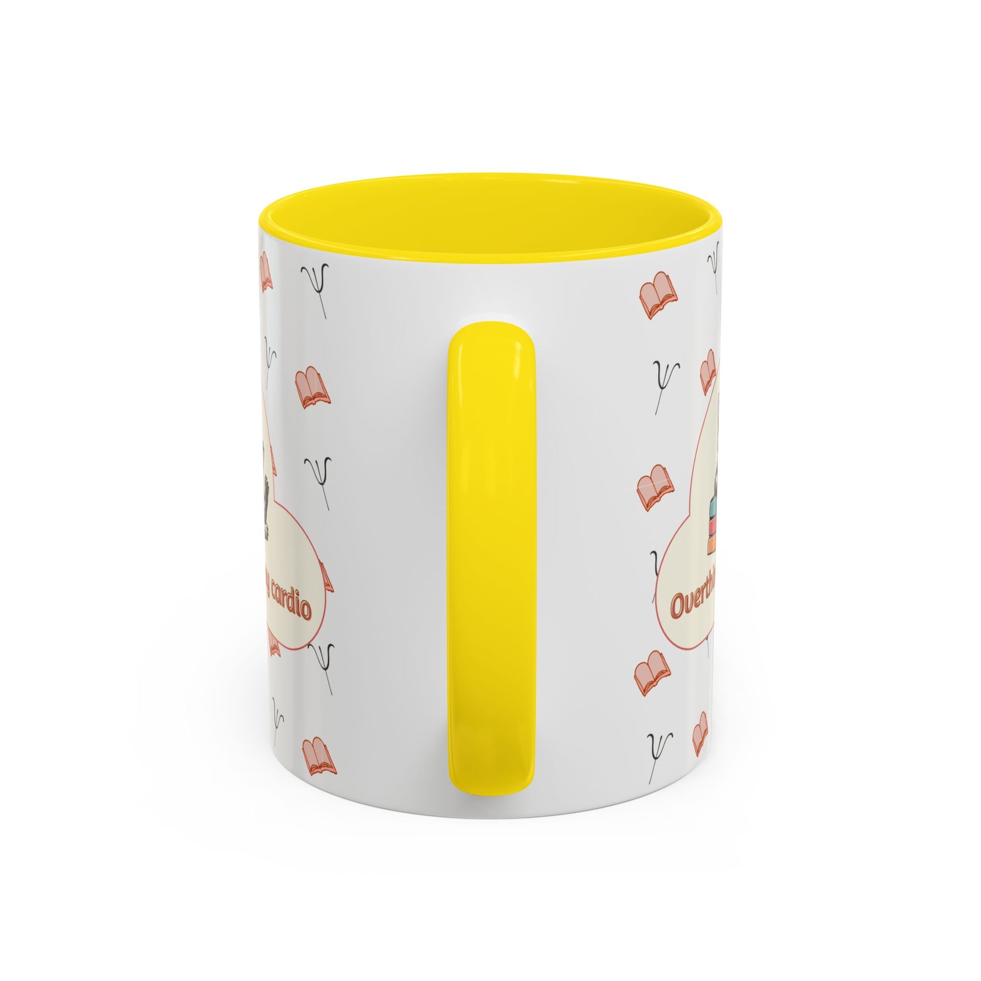 Overthinking Is My Cardio Coffee Mug — Cute Raccoon Reading Accent Mug - You're My Kind of Weird