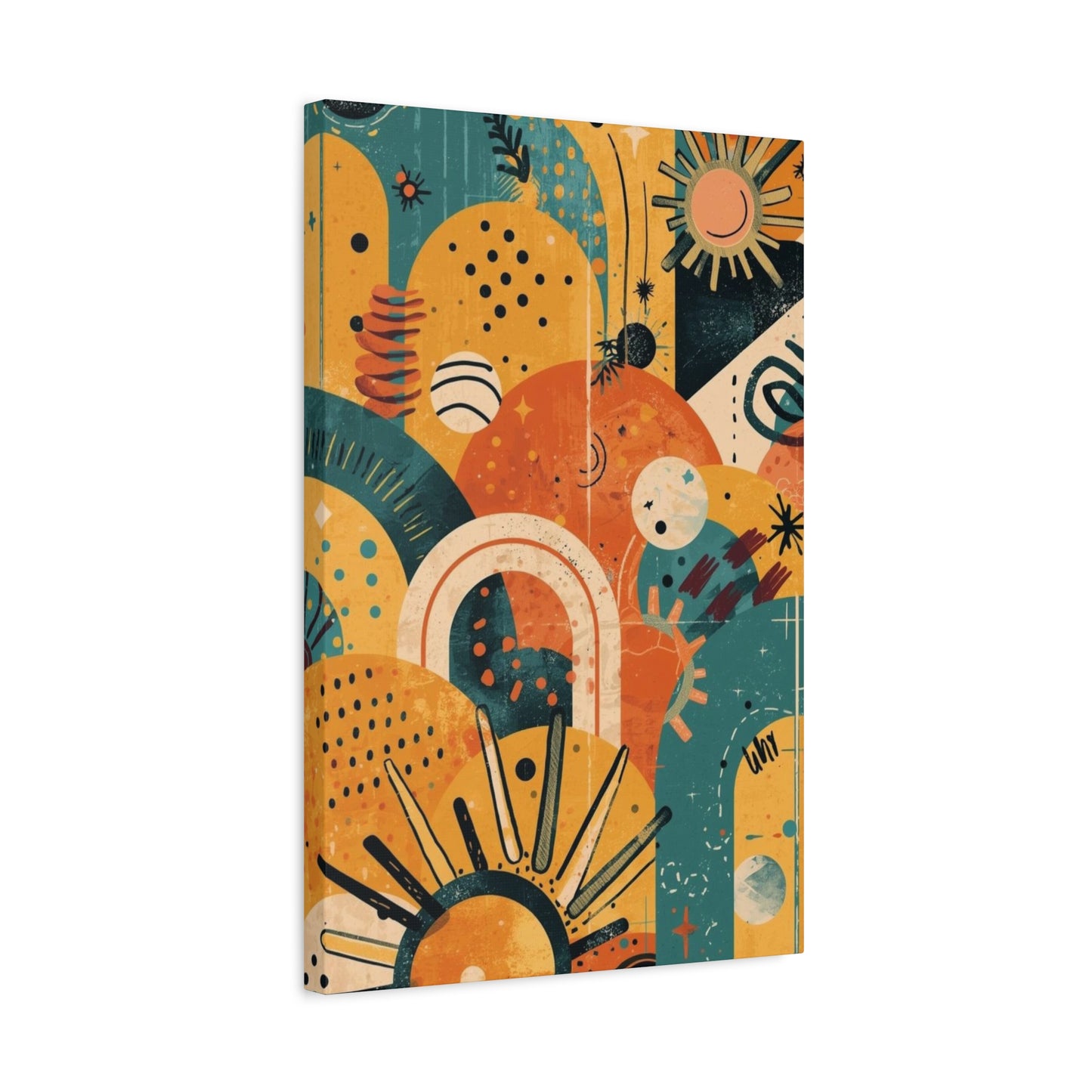 Dopamine Fun Abstract Retro Sunset Collage Canvas - You're My Kind of Weird