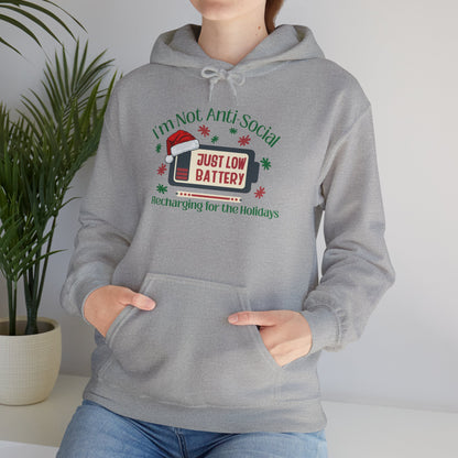 Low Social Battery Anti - Social Hoodie, Cozy Sweatshirt for Introverts - You're My Kind of Weird