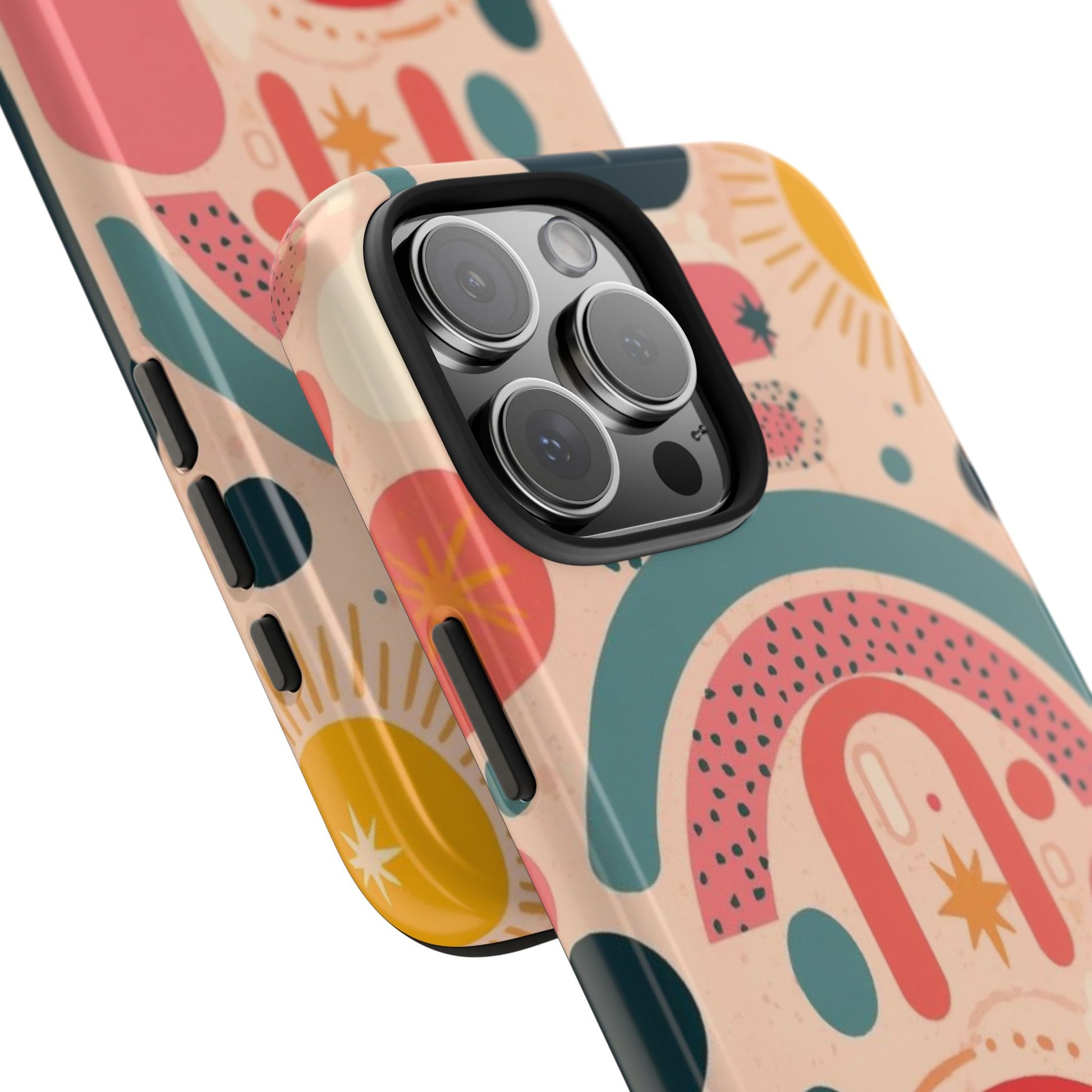 Dopamine Blast Retro Rainbow Pattern i - Phone Case | Abstract Boho Sun Design - You're My Kind of Weird