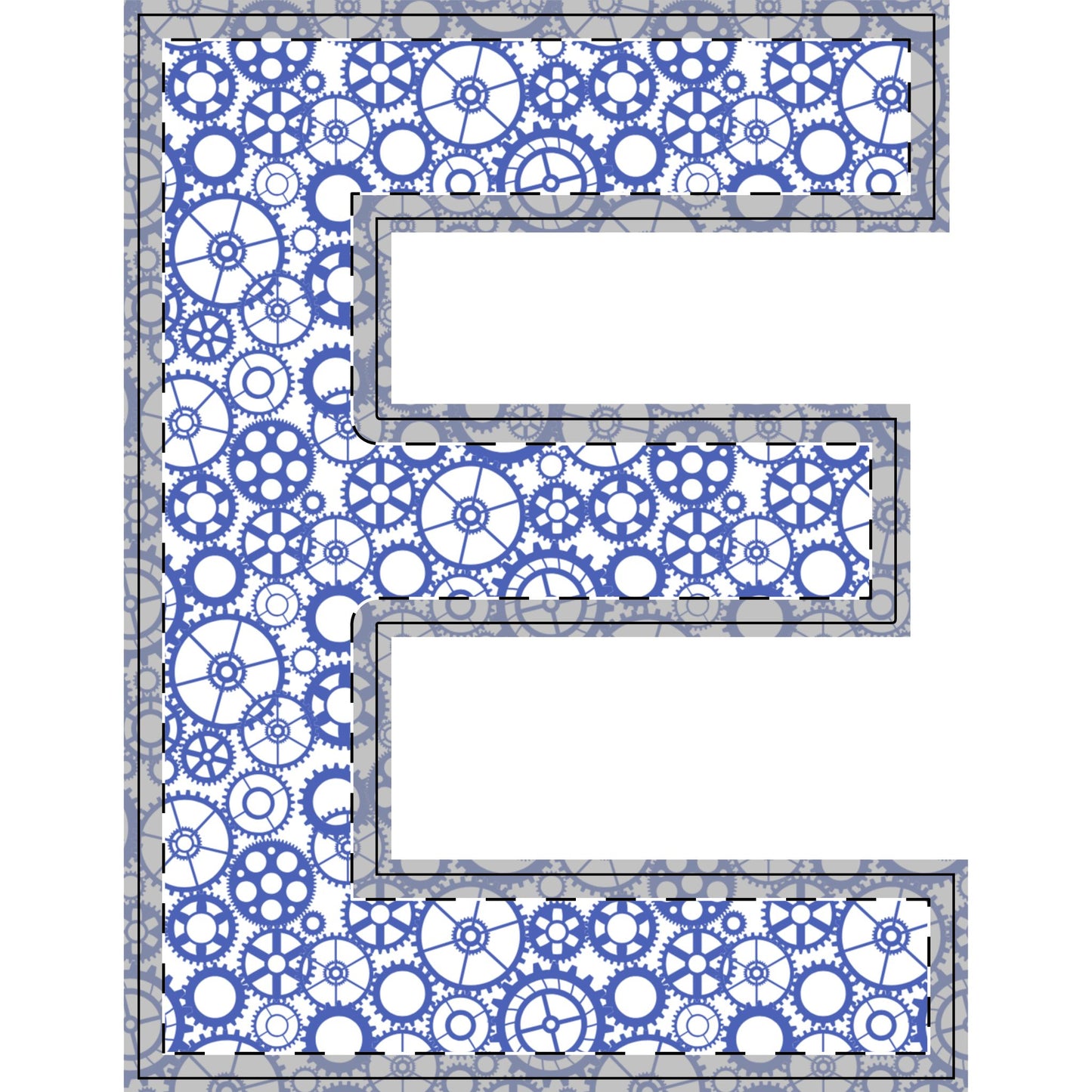 Freestanding Blue Gear Wooden Letters & Shapes - You're My Kind of Weird