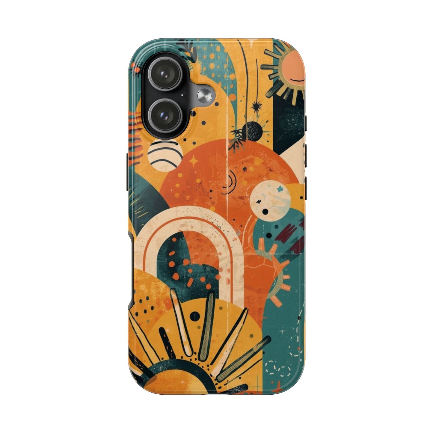 Dopamine Abstract Retro Sun and Moon iPhone Case | Tough Phone Cases - You're My Kind of Weird