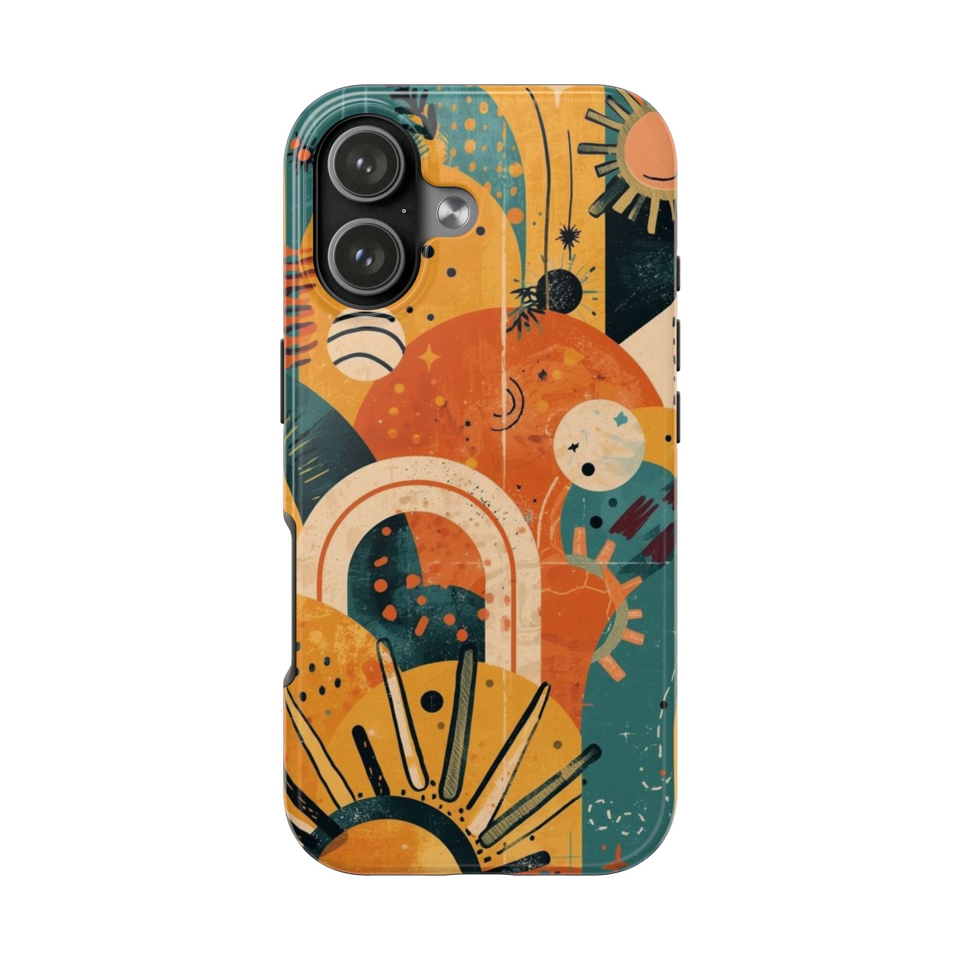 Dopamine Abstract Retro Sun and Moon iPhone Case | Tough Phone Cases - You're My Kind of Weird