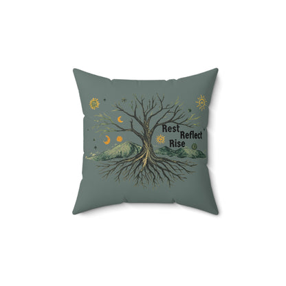 Solstice Nature - Inspired Decorative Pillow, Rest Reflect Rise Cushion - You're My Kind of Weird