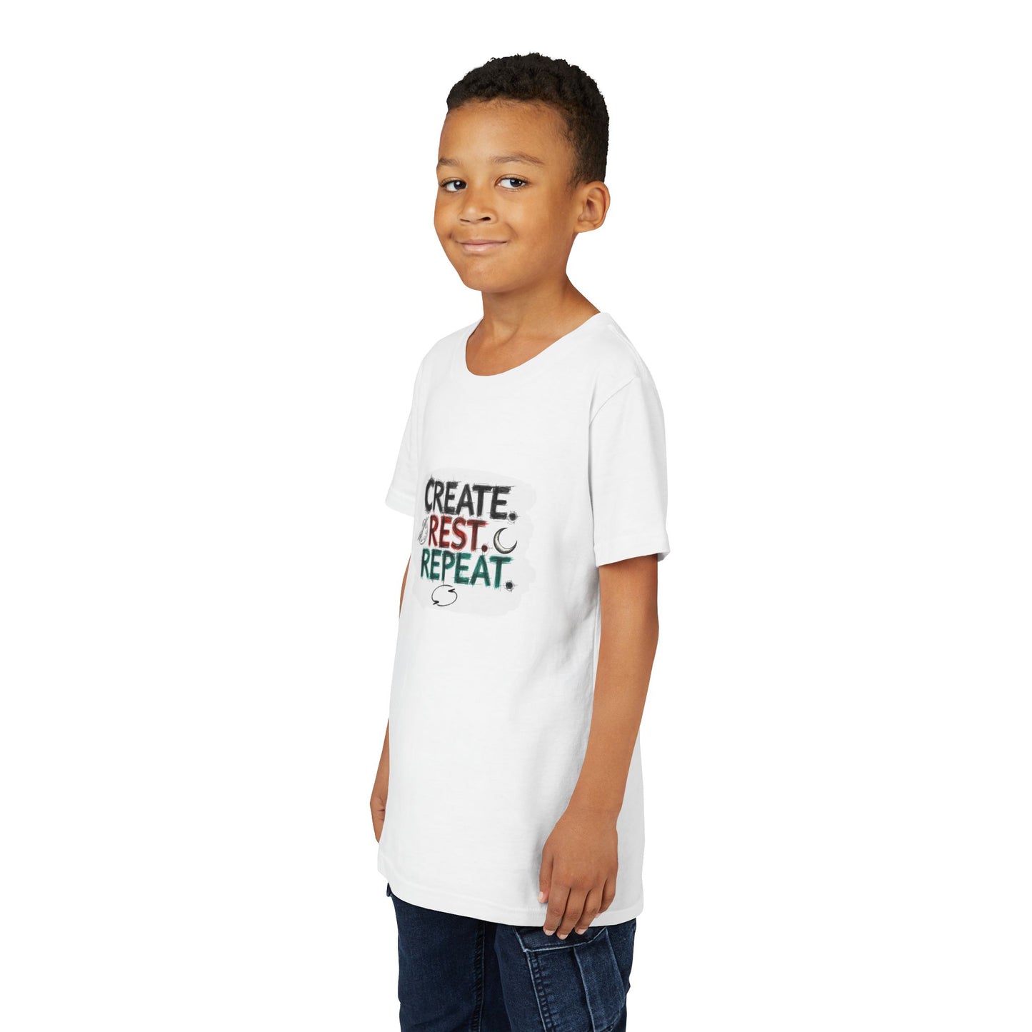 Create. Rest. Repeat. Kids Kwanzaa Shirt | Youth Creativity Tee | Uplifting Holiday Gift for Young Dreamers - You're My Kind of Weird