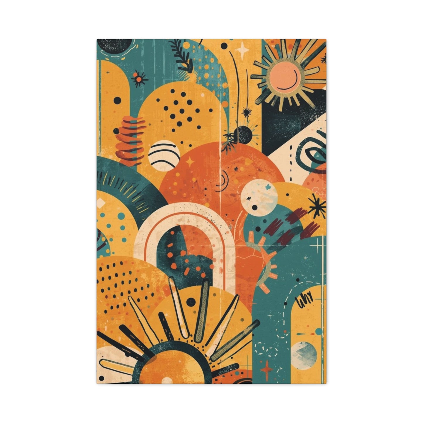 Dopamine Fun Abstract Retro Sunset Collage Canvas - You're My Kind of Weird