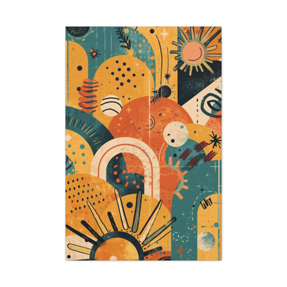 Dopamine Fun Abstract Retro Sunset Collage Canvas - You're My Kind of Weird
