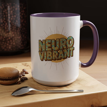 Neuro Vibrant Coffee Mug — Colorful Sunburst Accent Mug (15oz) - You're My Kind of Weird