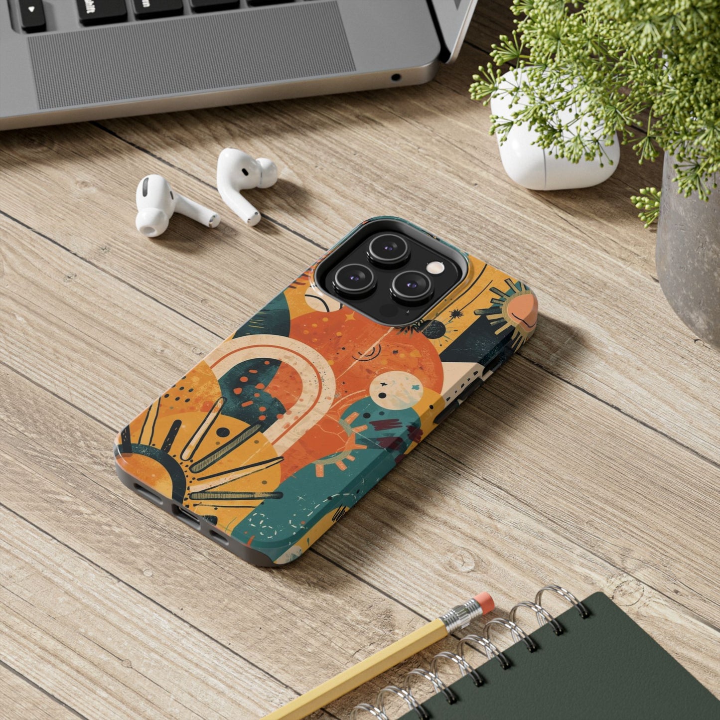 Dopamine Abstract Retro Sun and Moon iPhone Case | Tough Phone Cases - You're My Kind of Weird