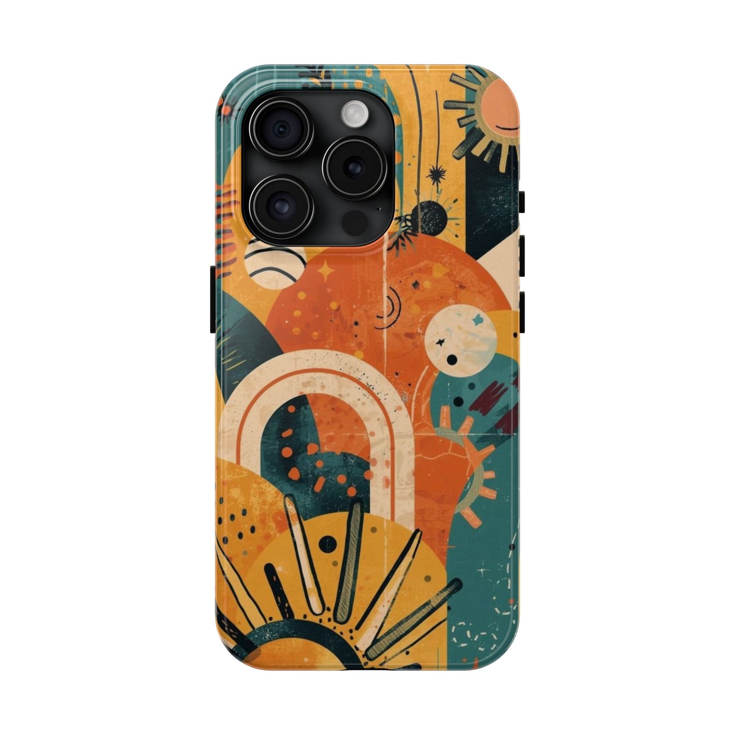 Dopamine Abstract Retro Sun and Moon iPhone Case | Tough Phone Cases - You're My Kind of Weird