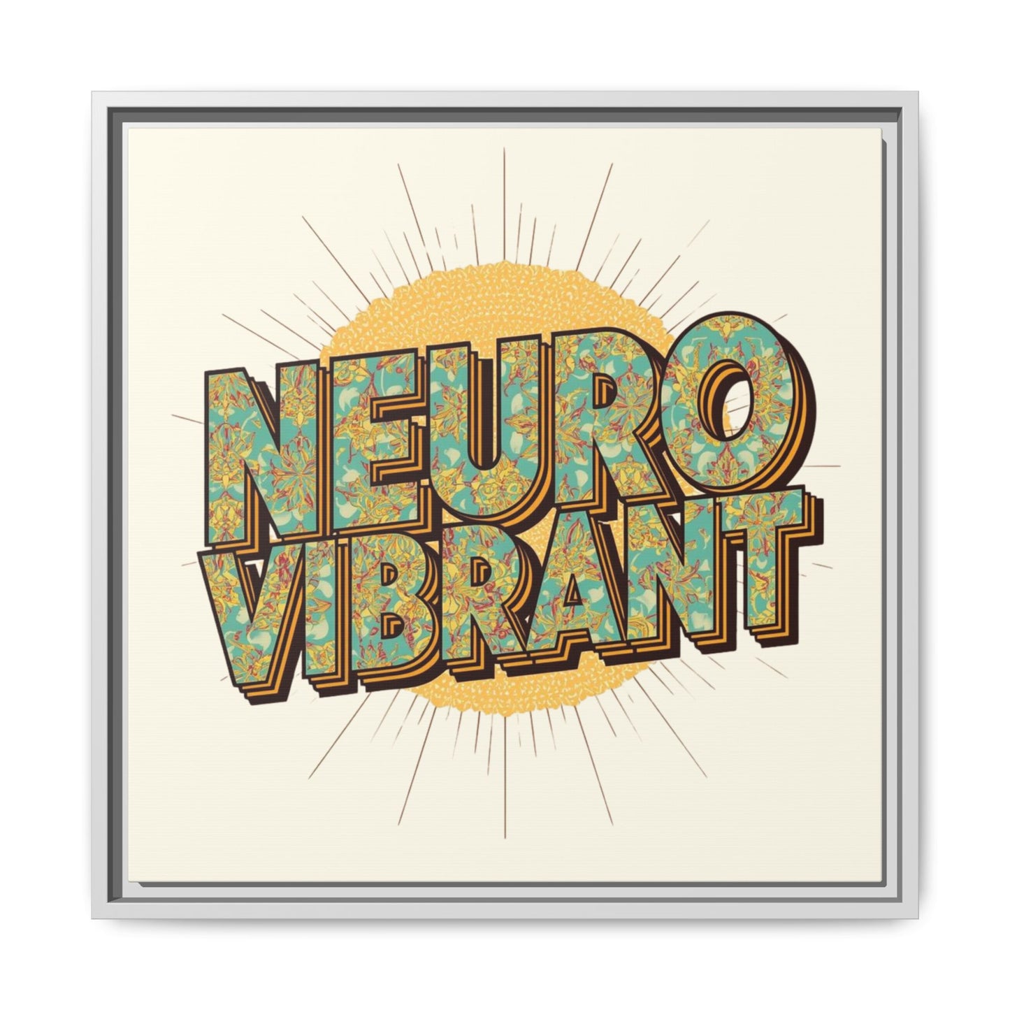 Neuro Vibrant Framed Canvas Art — Colorful Retro Wall Print - You're My Kind of Weird