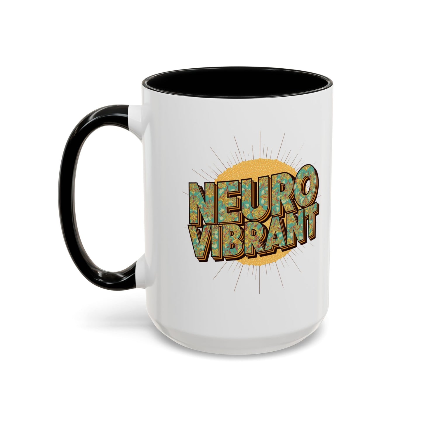 Neuro Vibrant Coffee Mug — Colorful Sunburst Accent Mug (15oz) - You're My Kind of Weird