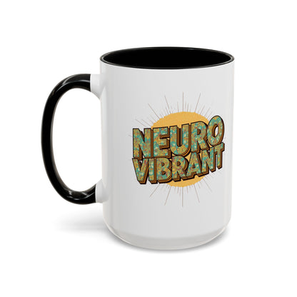 Neuro Vibrant Coffee Mug — Colorful Sunburst Accent Mug (15oz) - You're My Kind of Weird